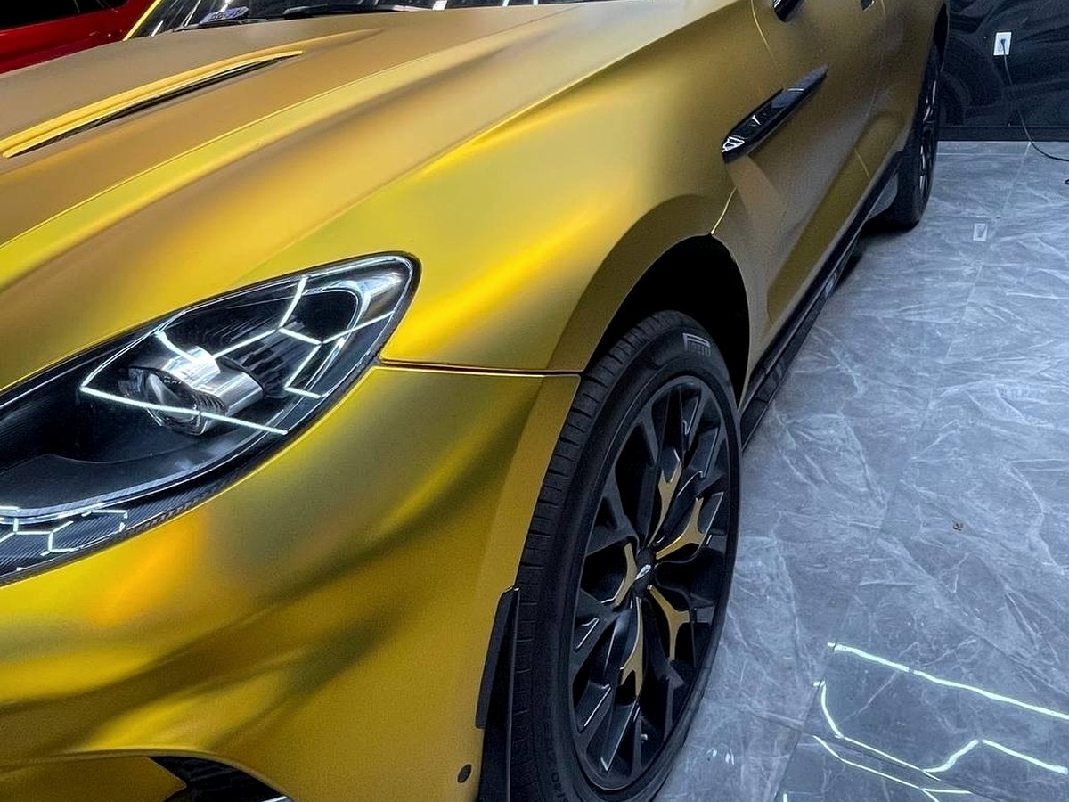 Gold satin chrome SUV ready for paint protection