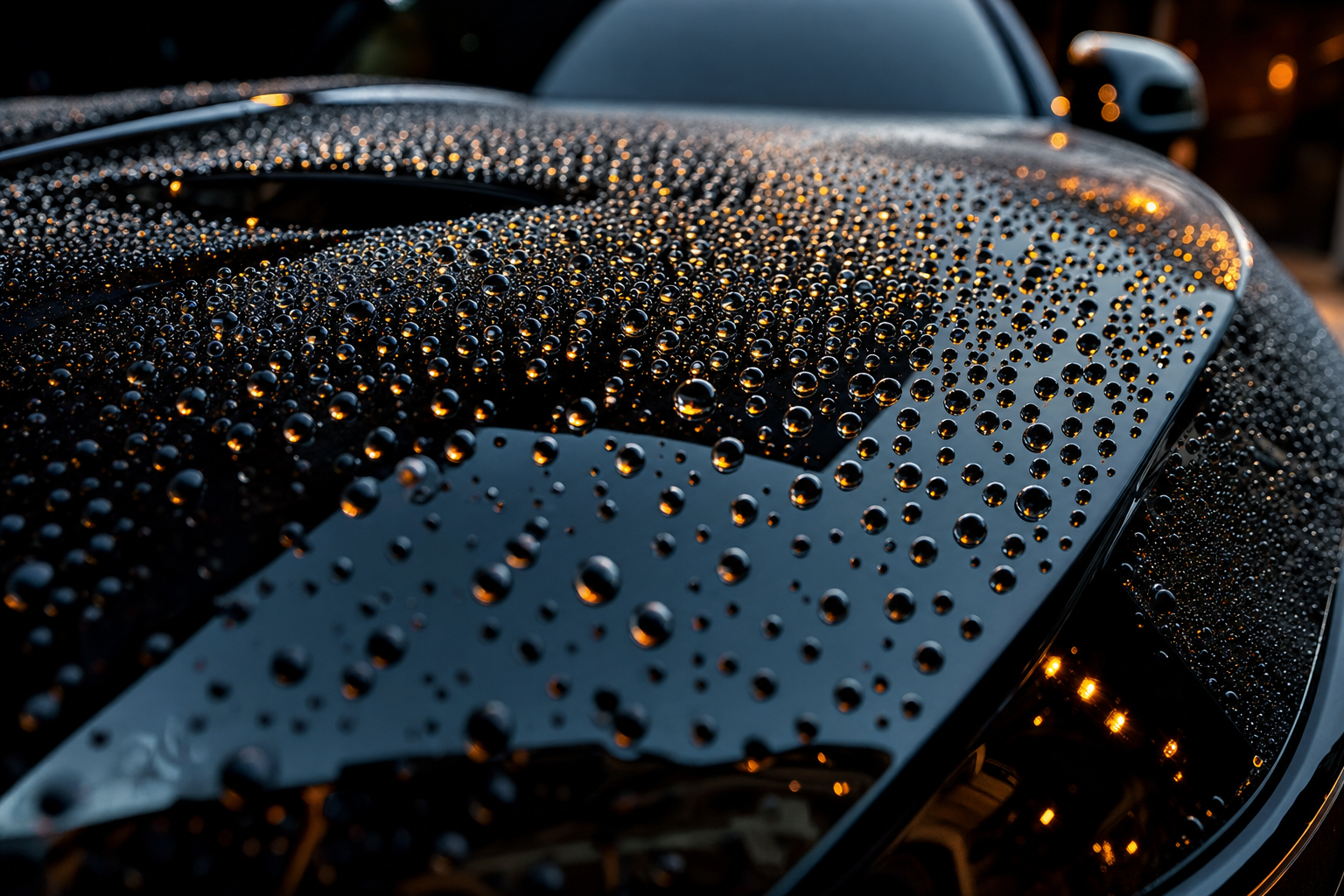 Water beads on ceramic coating